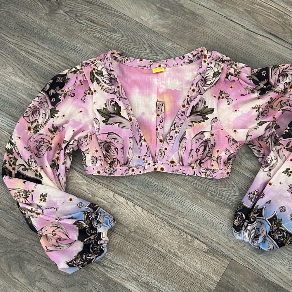 Agua bendita breeze multicolor crop top (from romper) size XS